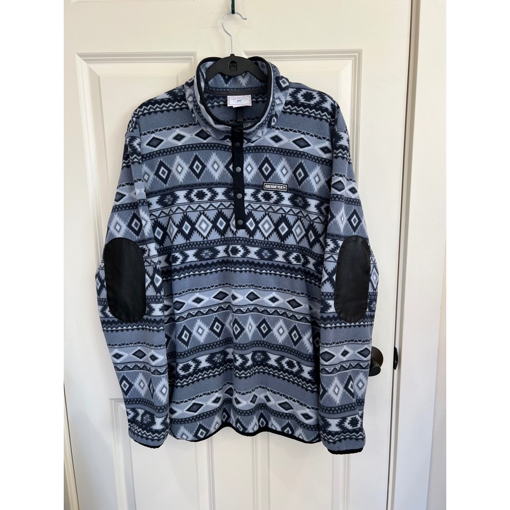 Obermeyer 1/4 Snap Button Heritage Fleece Pullover with Pockets Size Large